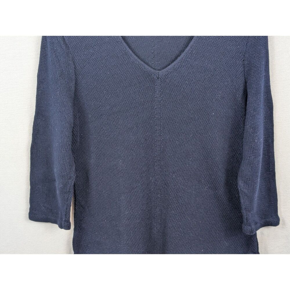 Lauren Ralph Lauren V-Neck Knit Sweater Navy Blue Women's Size XL - Picture 3 of 14